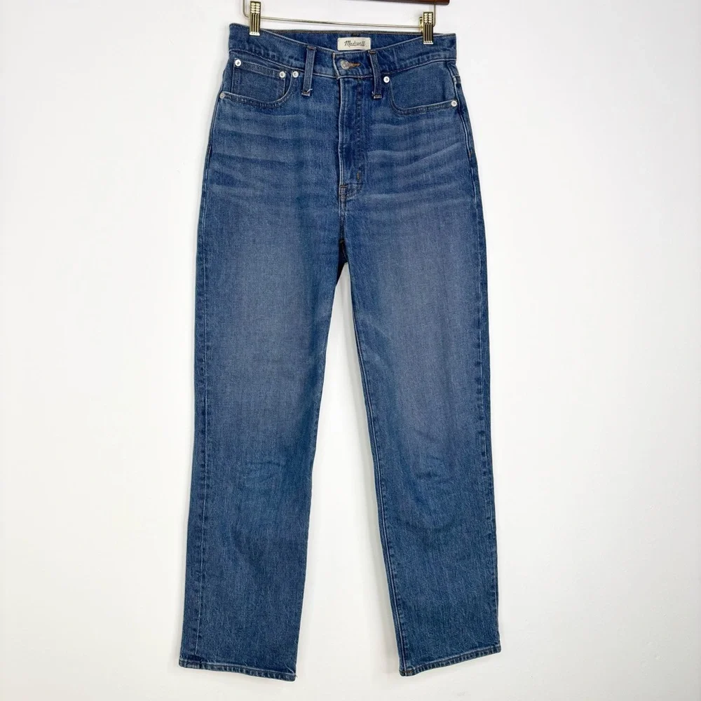 Madewell Straight Leg Jeans in Medium Blue - Picture 4 of 14
